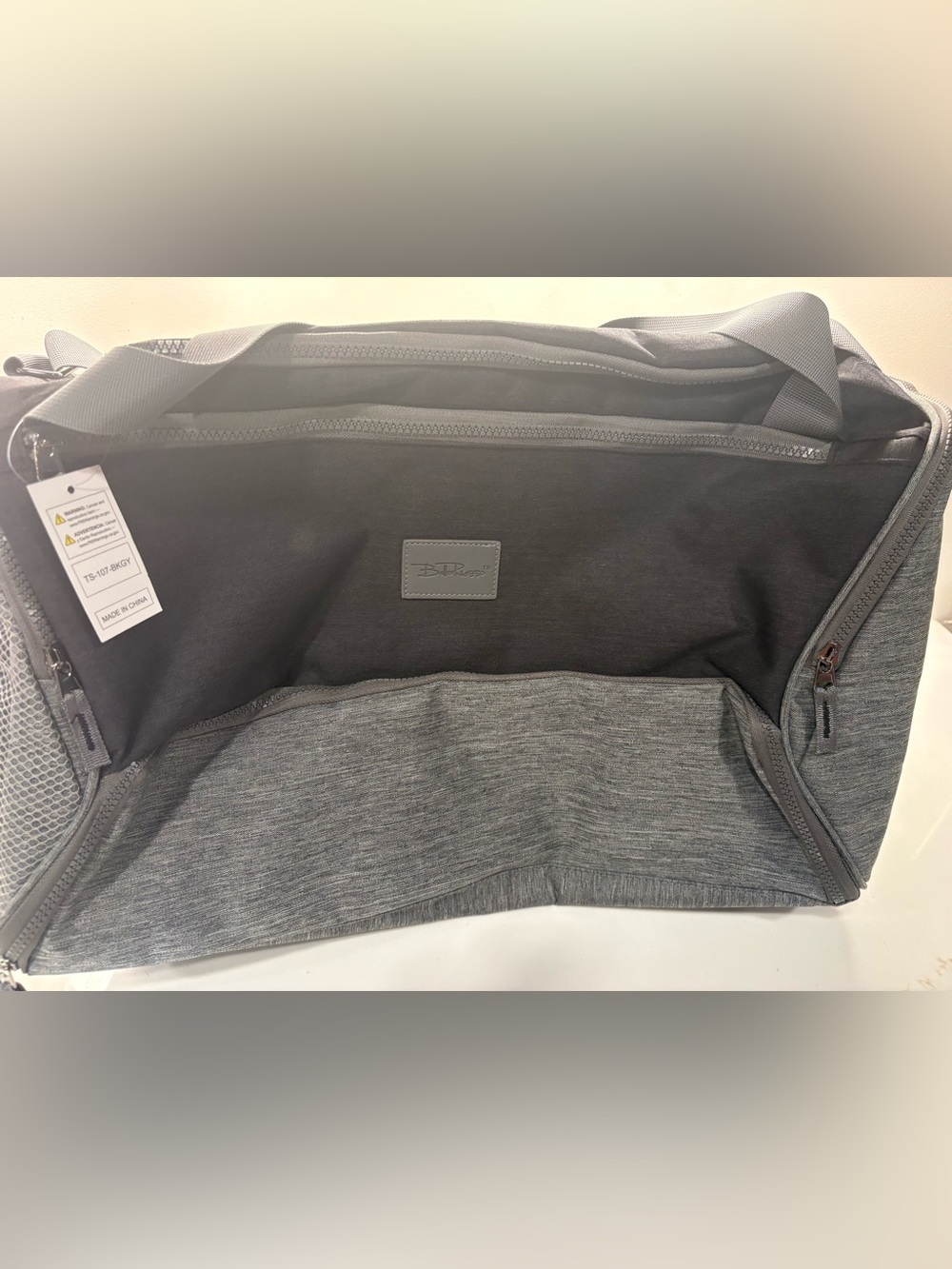 Travel Duffel Bag in Gray - Lightweight Weekend Carry